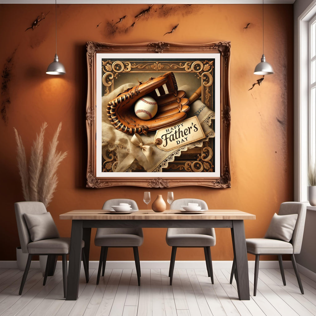 Vintage Baseball Glove Father's Day Print: Retro Sports Wall Art (Digital Download)