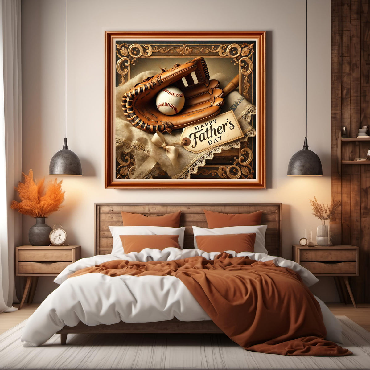 Vintage Baseball Glove Father's Day Print: Retro Sports Wall Art (Digital Download)
