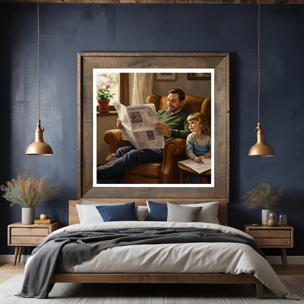 Father's Day Art Print: Vintage Family Moment (Digital Download)