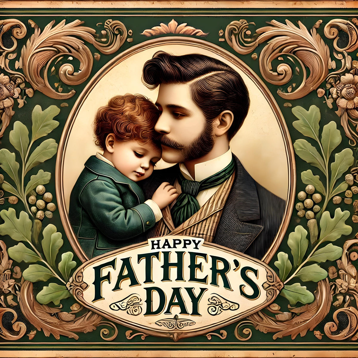 Vintage Father's Day Art Print: Victorian Father and Child (Digital Download) 2