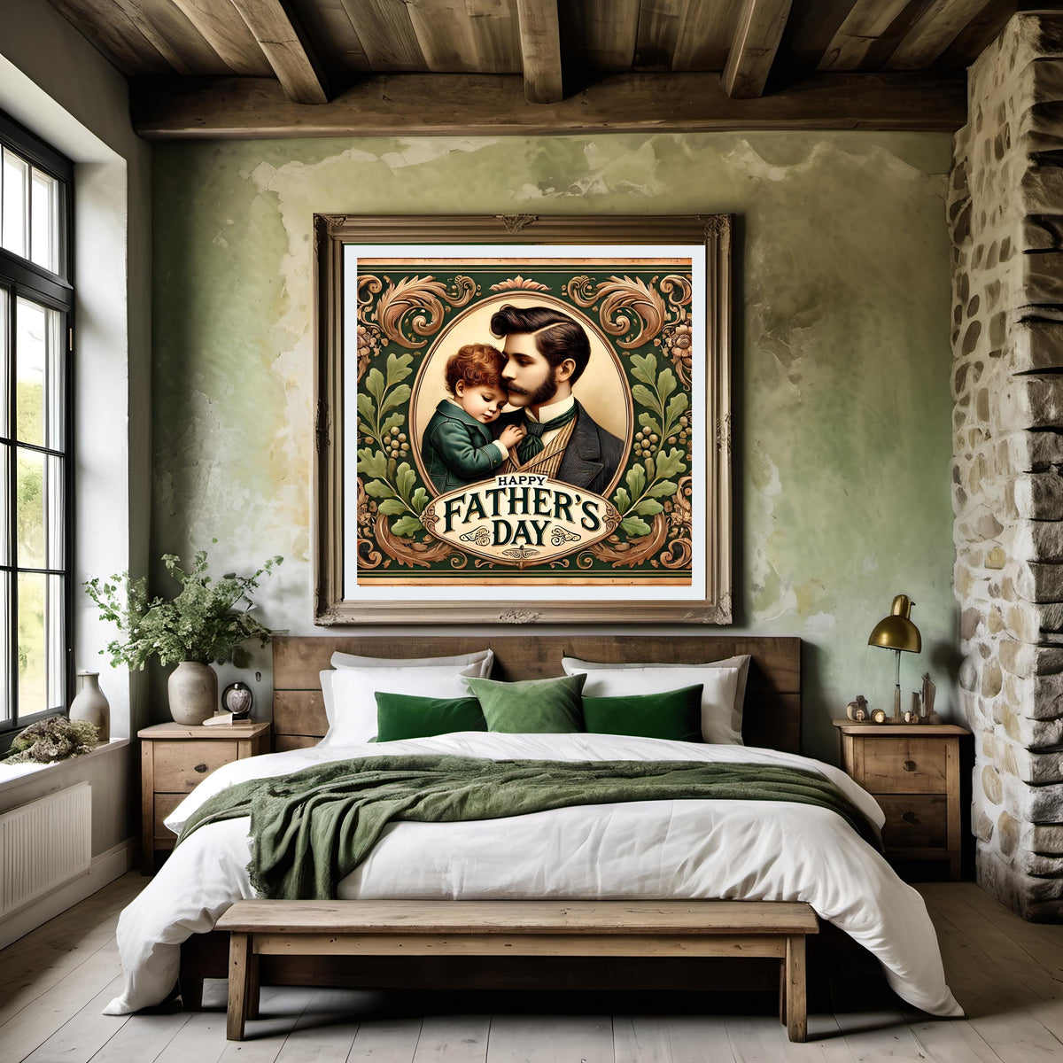Vintage Father's Day Art Print: Victorian Father and Child (Digital Download) 2