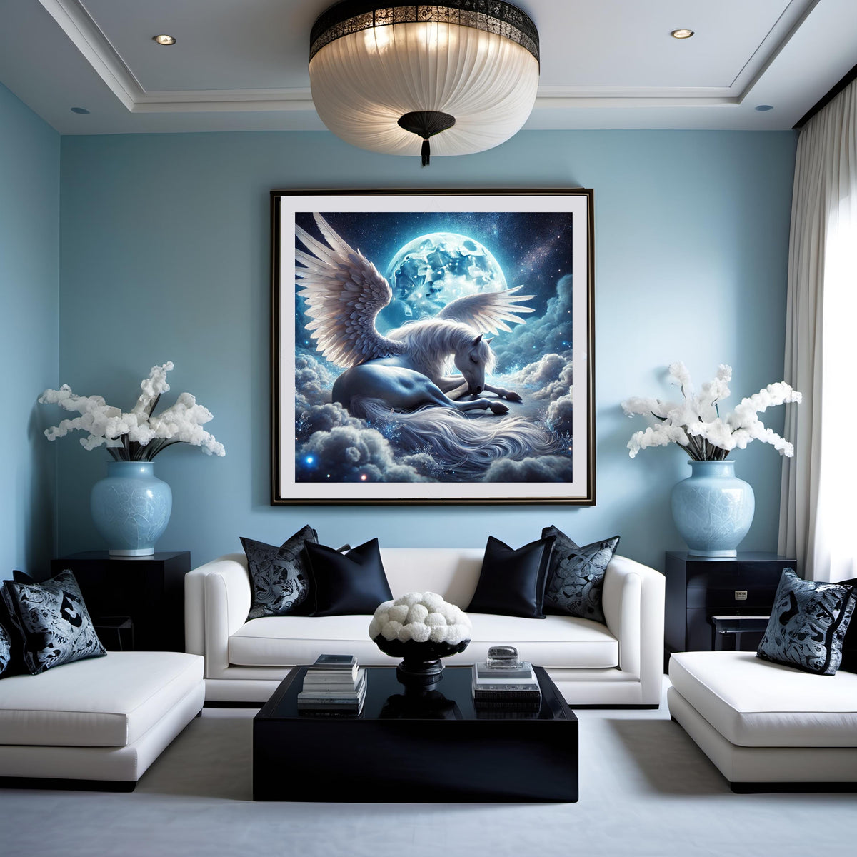 Sleeping Pegasus Moon Print: Fantasy Celestial Wall Art (Digital Download)