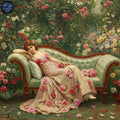 Victorian Lady in Rose Garden: Romantic Floral Painting (Digital Download)