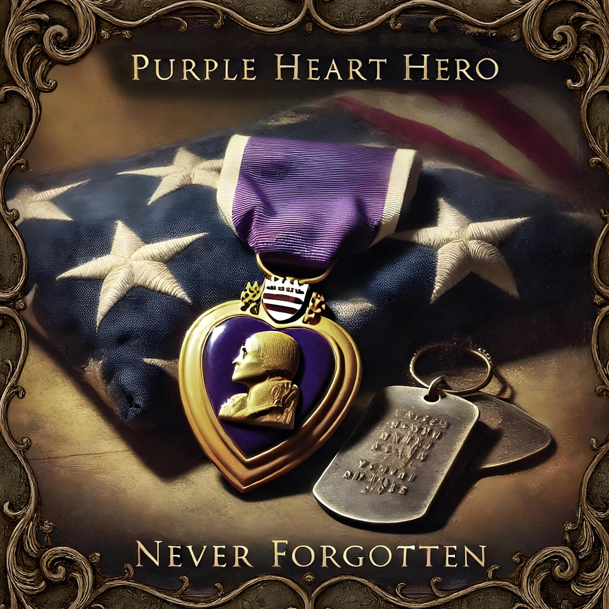 Purple Heart Hero Print: Patriotic Military Tribute (Digital Download 4096x4096 pixels)
