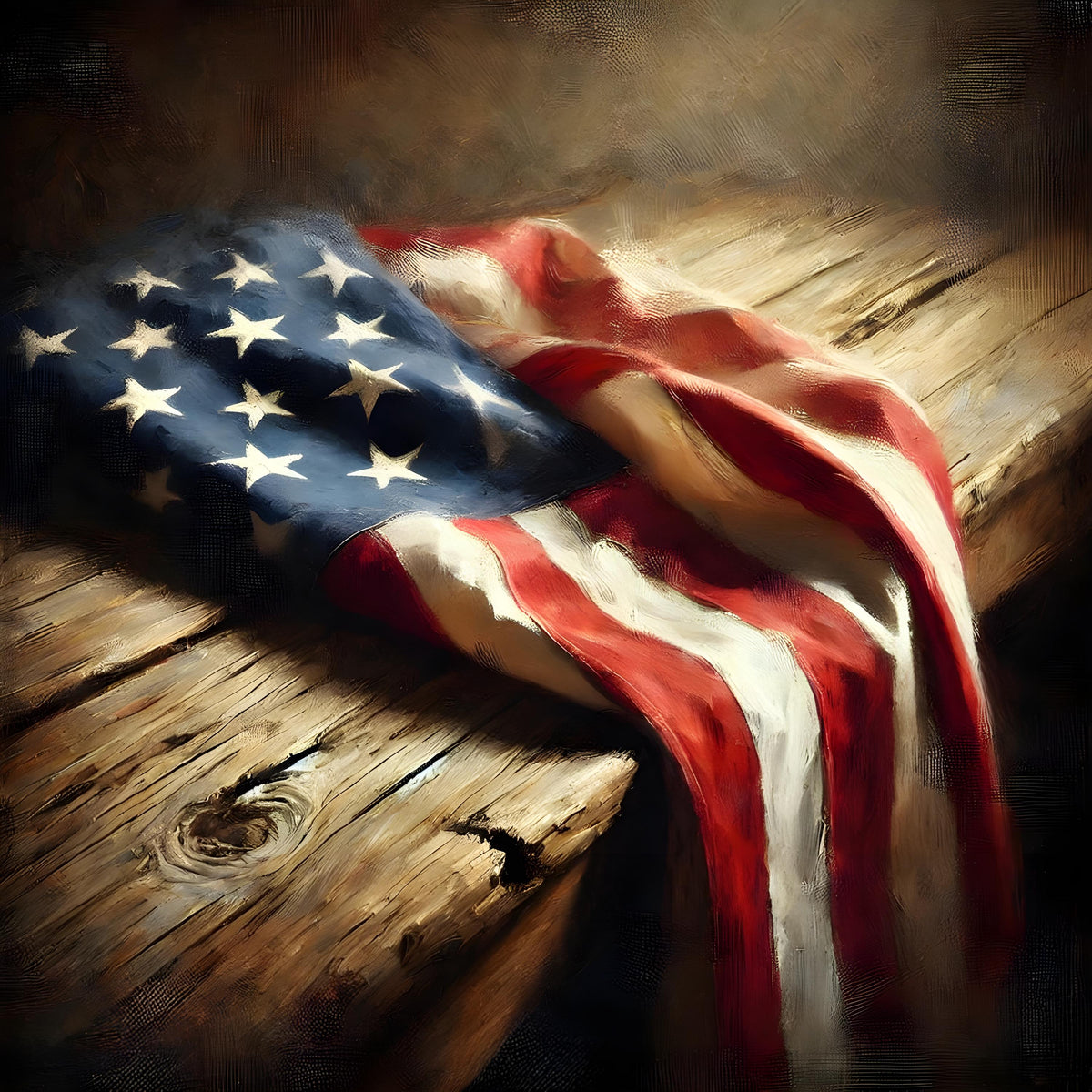 Rustic American Flag Print: Vintage Patriotic Wall Art (Digital Download)