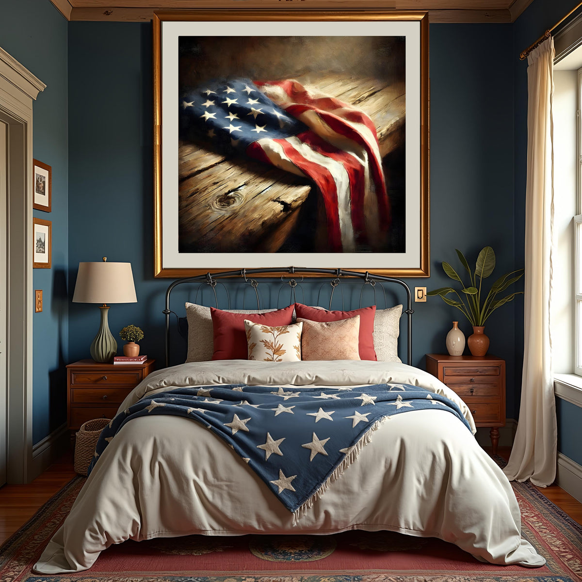 Rustic American Flag Print: Vintage Patriotic Wall Art (Digital Download)