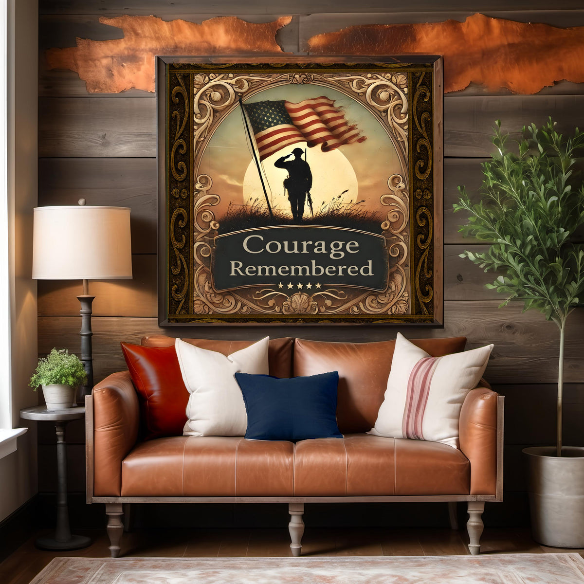 Vintage Soldier Silhouette Print: American Flag Sunset Memorial Art (Digital Download)