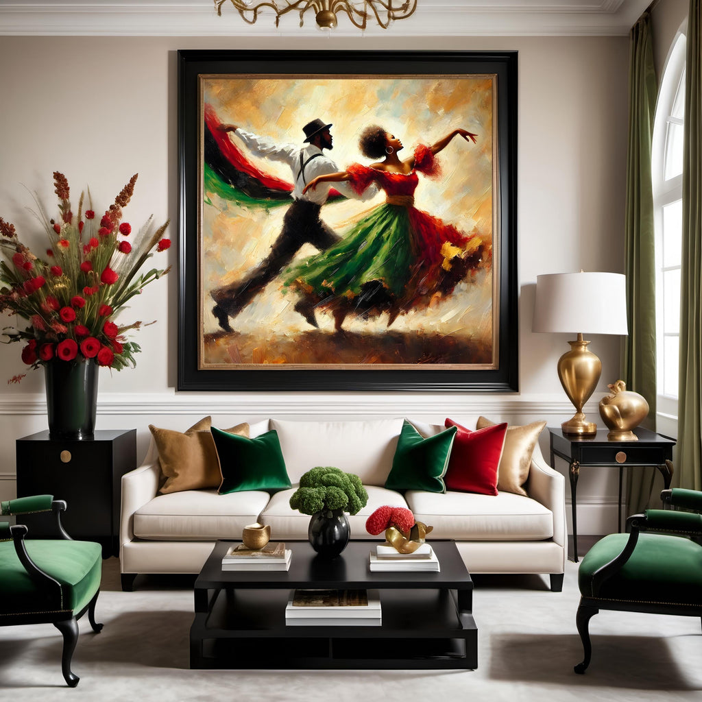 Juneteenth Dancing Couple Art Print: Black Heritage Celebration (Digital Download)