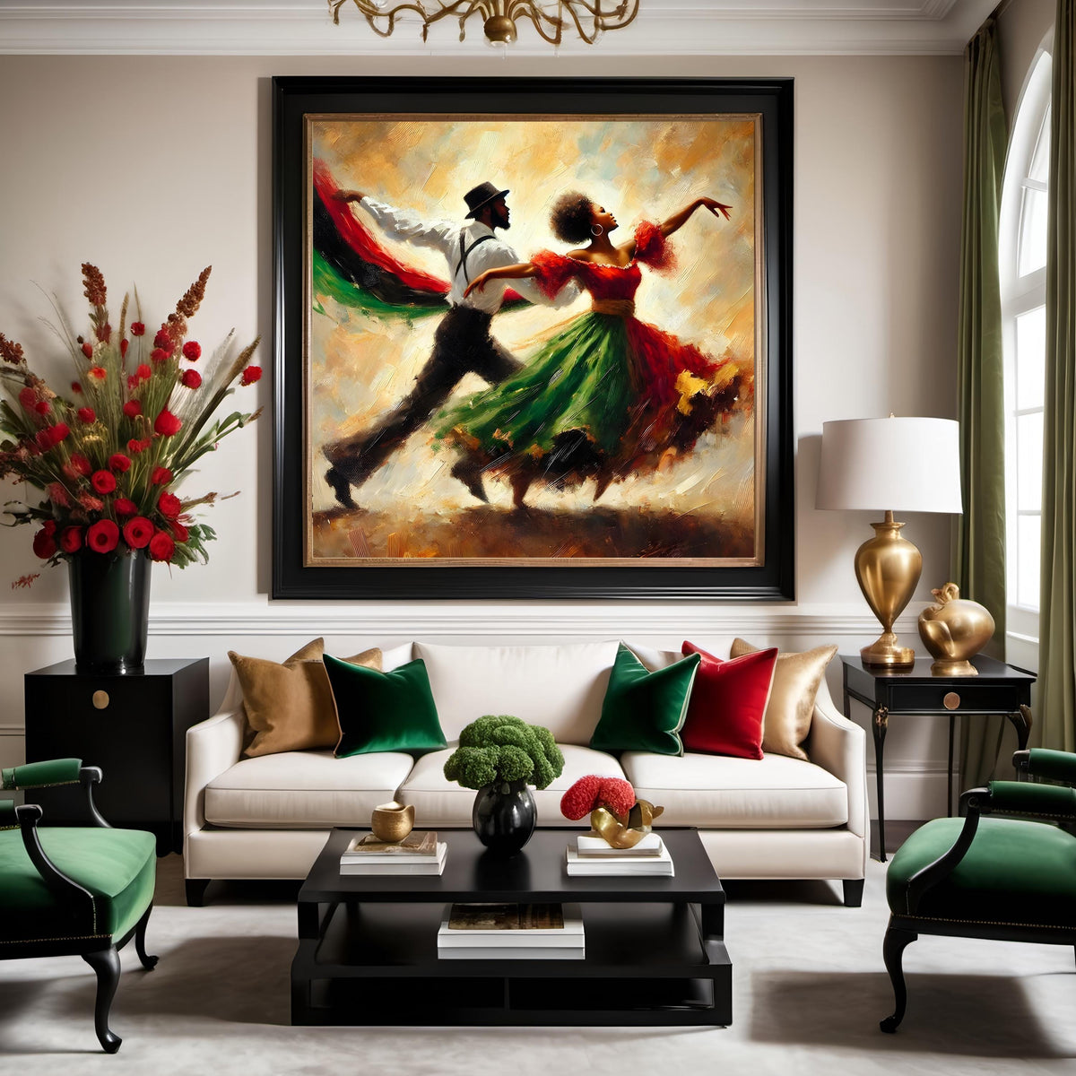Juneteenth Dancing Couple Art Print: Black Heritage Celebration (Digital Download)