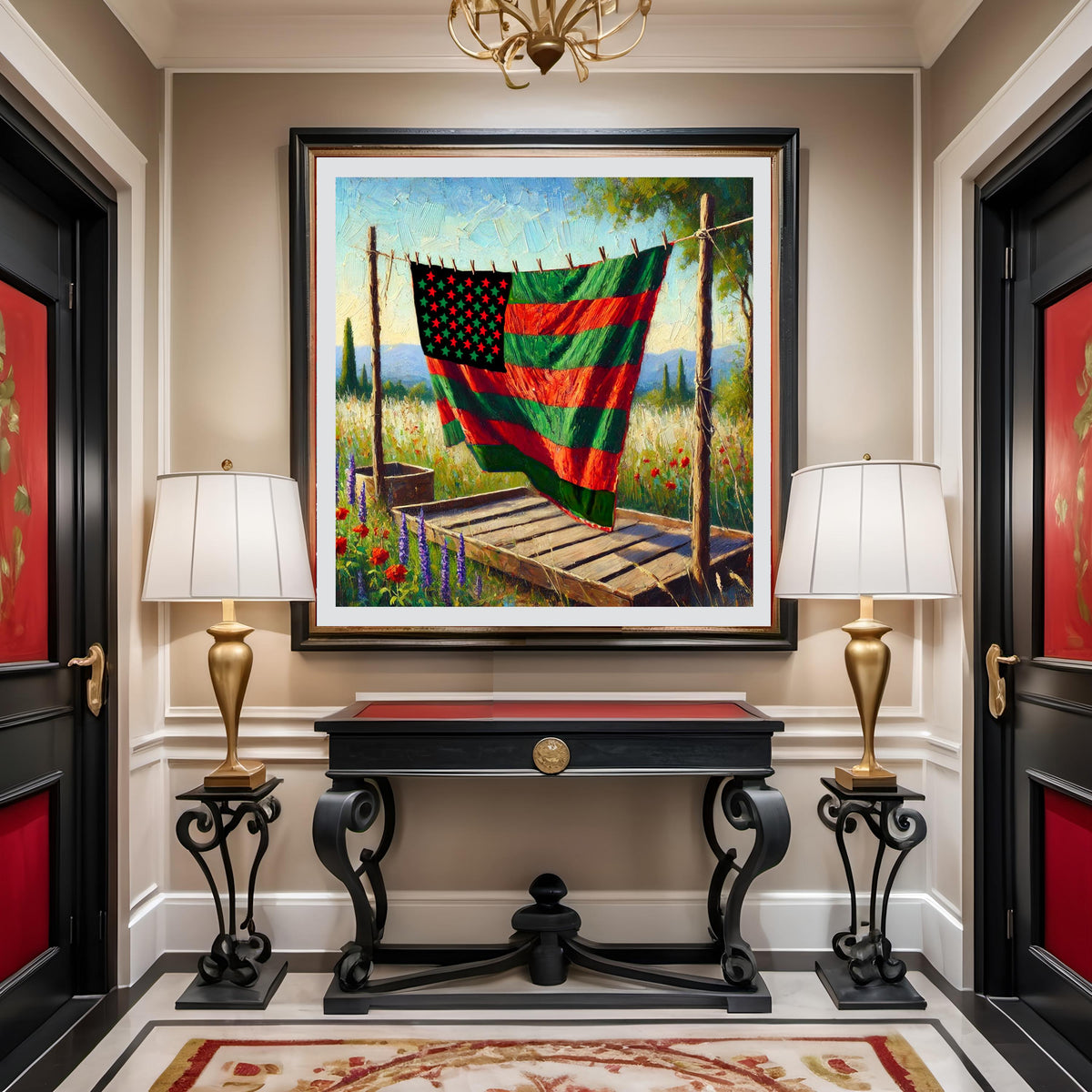 Juneteenth Flag Quilt Art Print: African American History, Freedom Decor (Digital Download)