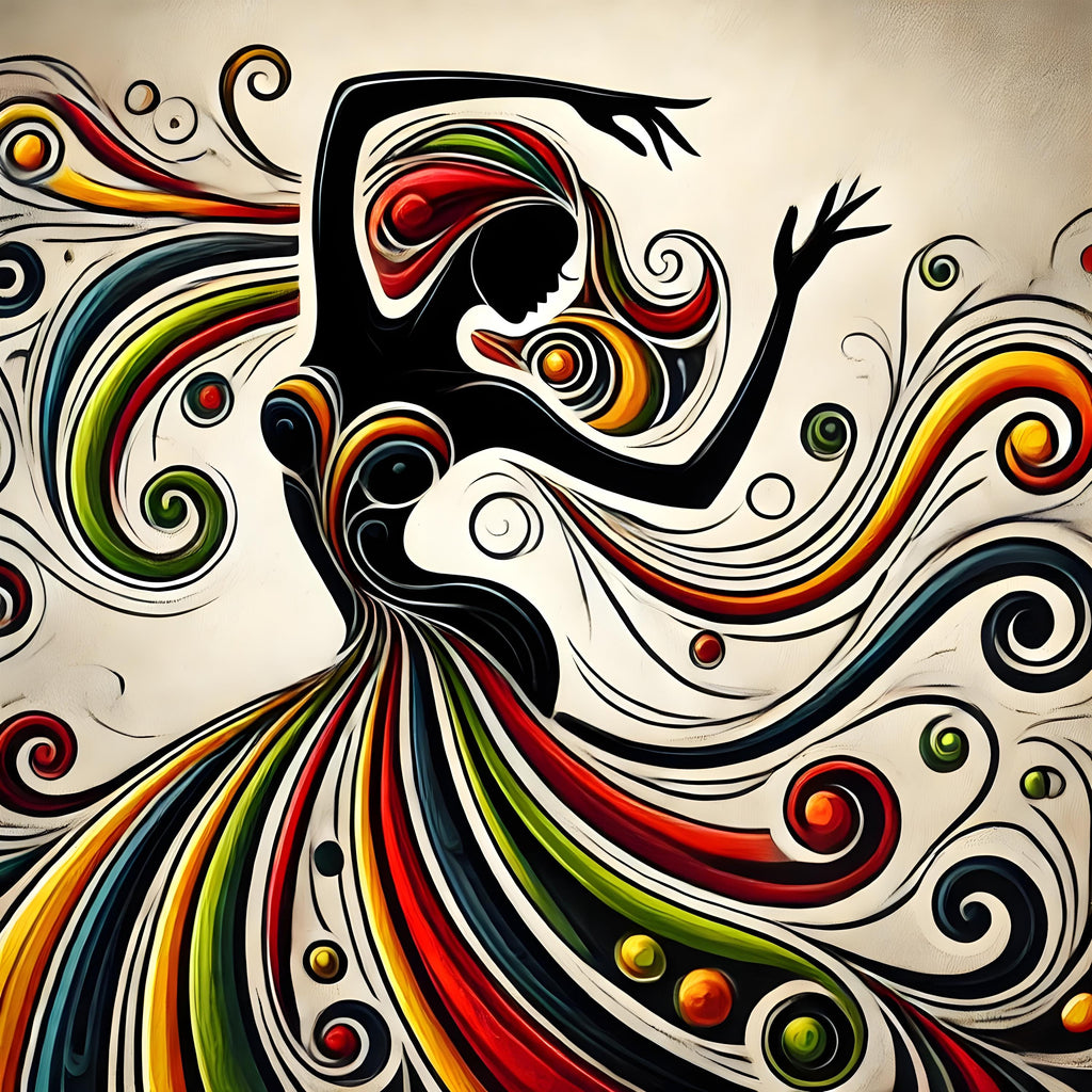 Juneteenth Freedom Dancer Art Print: Black Woman Silhouette, Abstract Wall Decor (Digital Download)