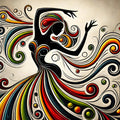 Juneteenth Freedom Dancer Art Print: Black Woman Silhouette, Abstract Wall Decor (Digital Download)