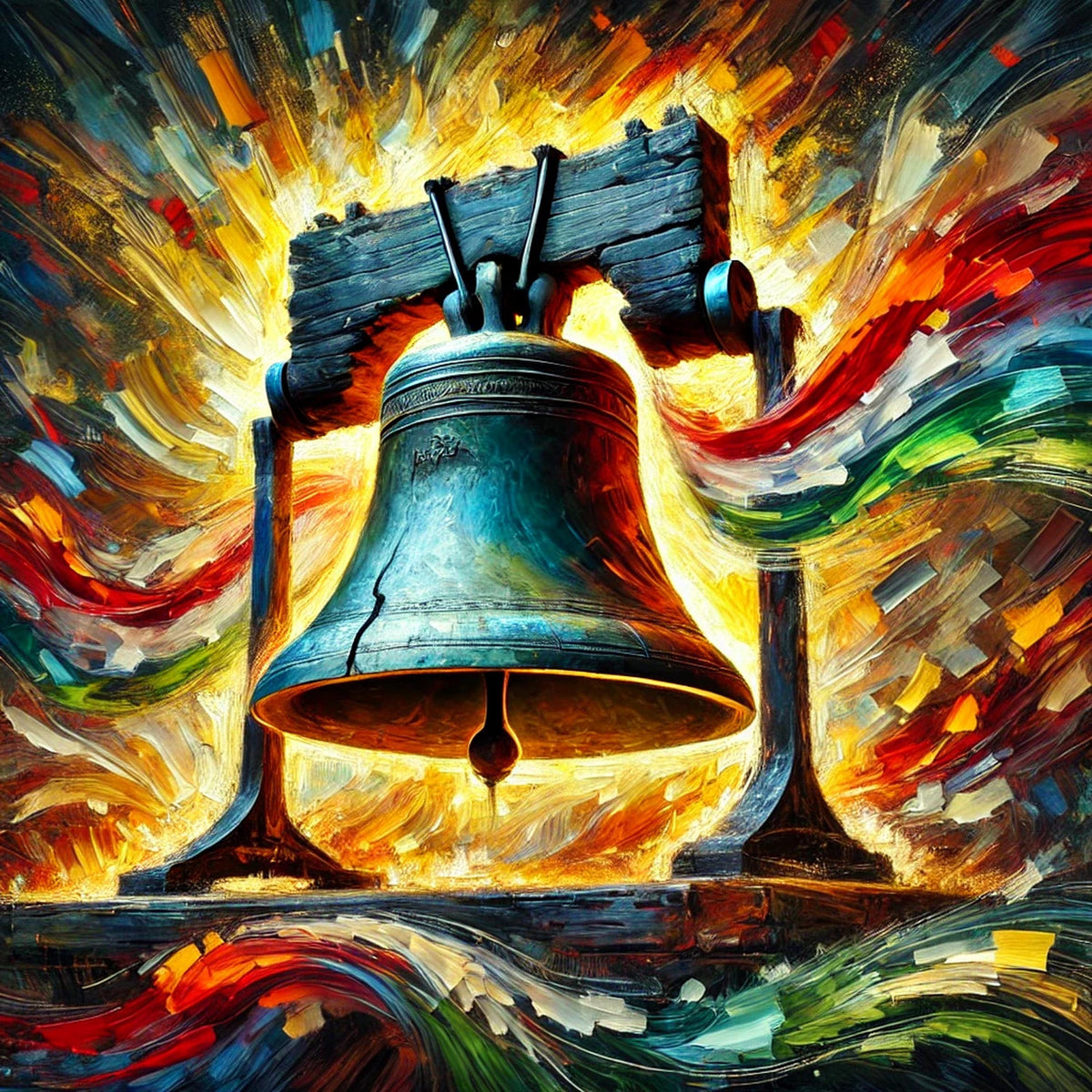 Juneteenth Freedom Bell Art: Black Pride Digital Painting (Digital Download)