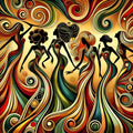 Abstract Dancing Women Art Print: Juneteenth Celebration (Digital Download)