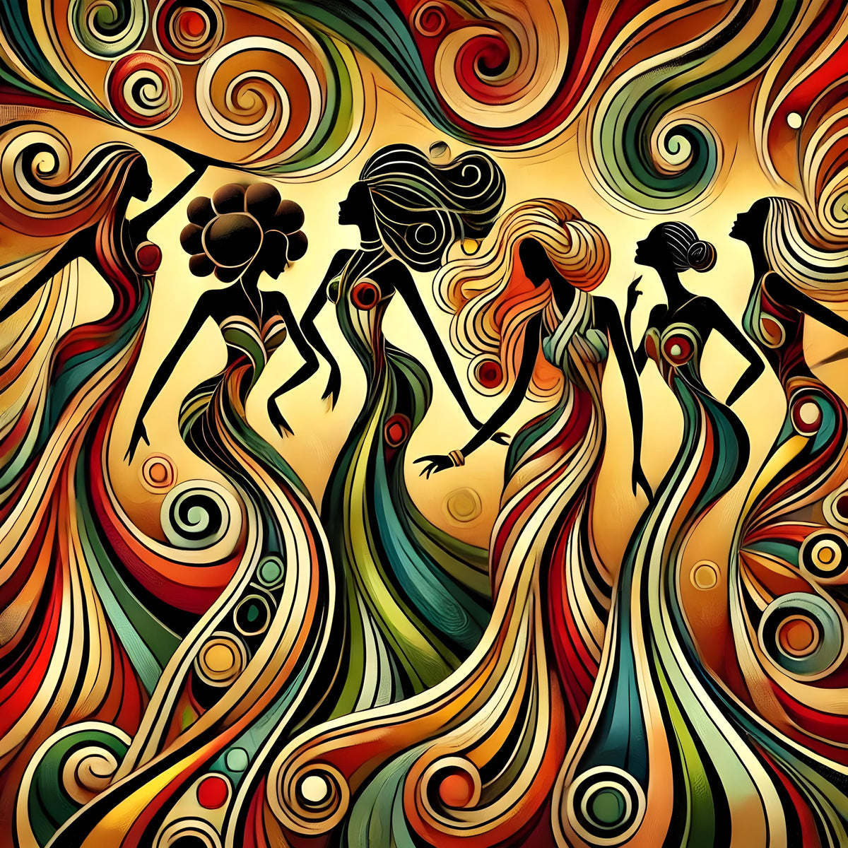 Abstract Dancing Women Art Print: Juneteenth Celebration (Digital Download)