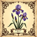Victorian Iris Flower Print: February Birth Month Floral Art (Digital Download)