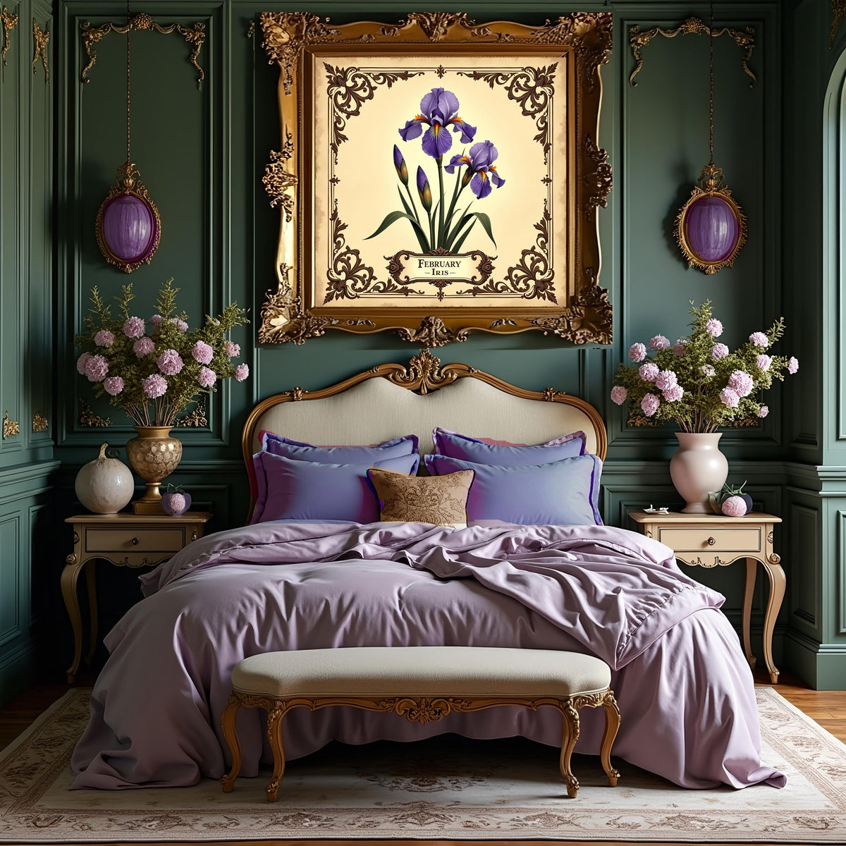 Victorian Iris Flower Print: February Birth Month Floral Art (Digital Download)