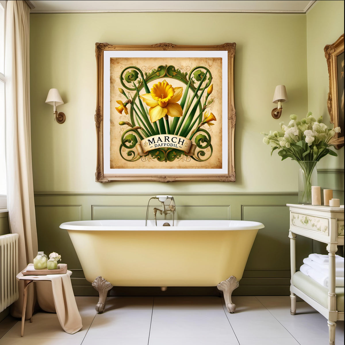 Daffodil Botanical Print: Vintage March Birth Flower Art (Digital Download) 2