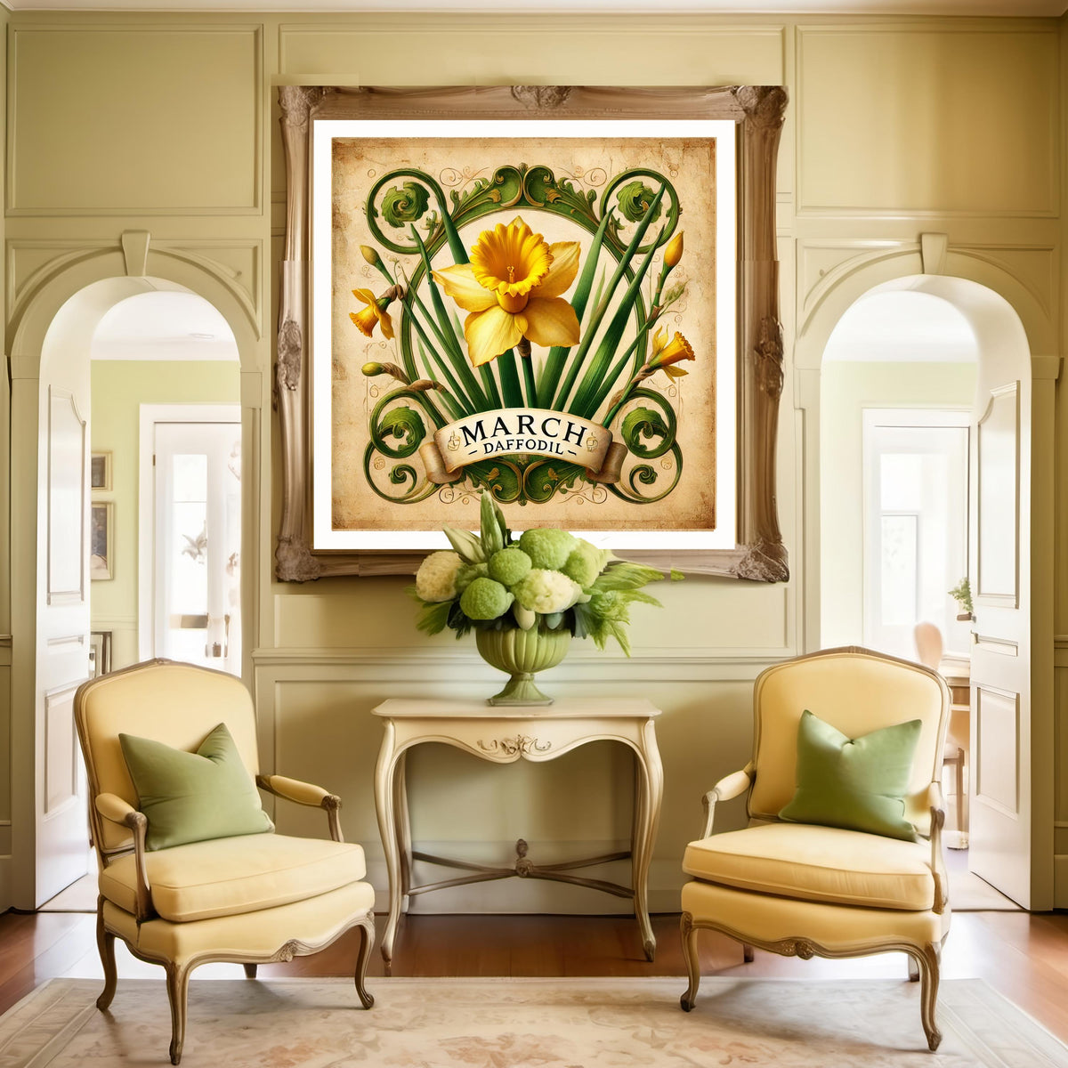 Daffodil Botanical Print: Vintage March Birth Flower Art (Digital Download) 2