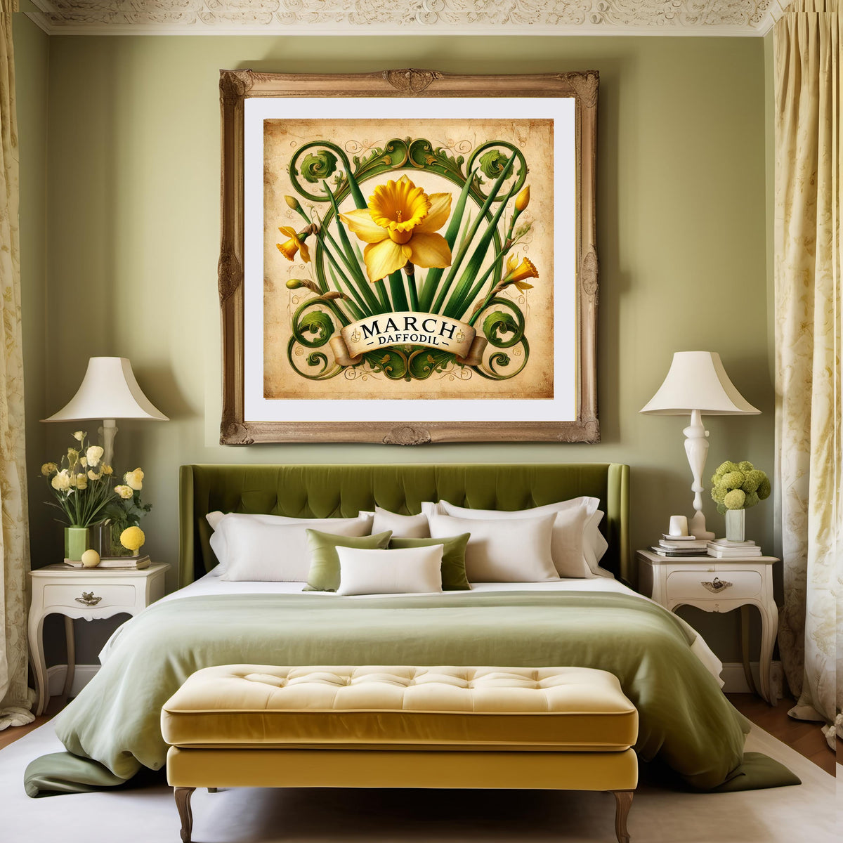 Daffodil Botanical Print: Vintage March Birth Flower Art (Digital Download) 2