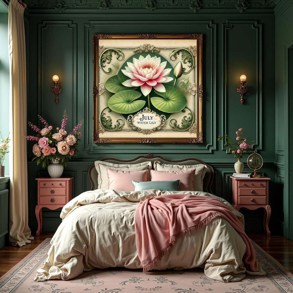 Water Lily Botanical Print: July Birth Flower Vintage Art (Digital Download) 2