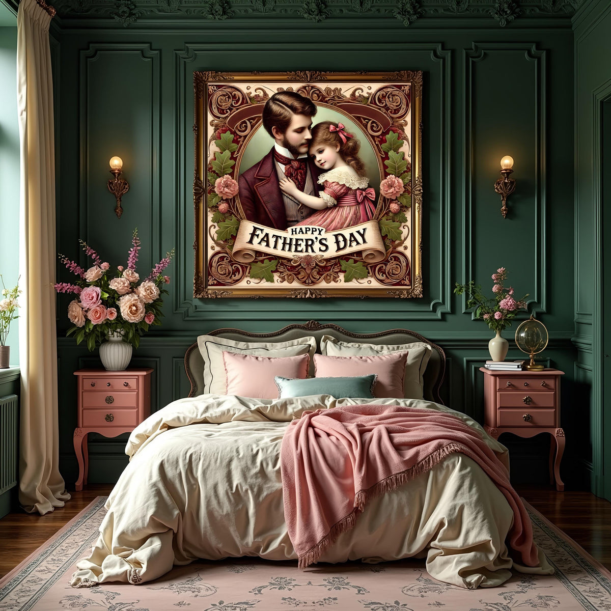 Victorian Father's Day Art Print: Father & Daughter Hug (Digital Download)