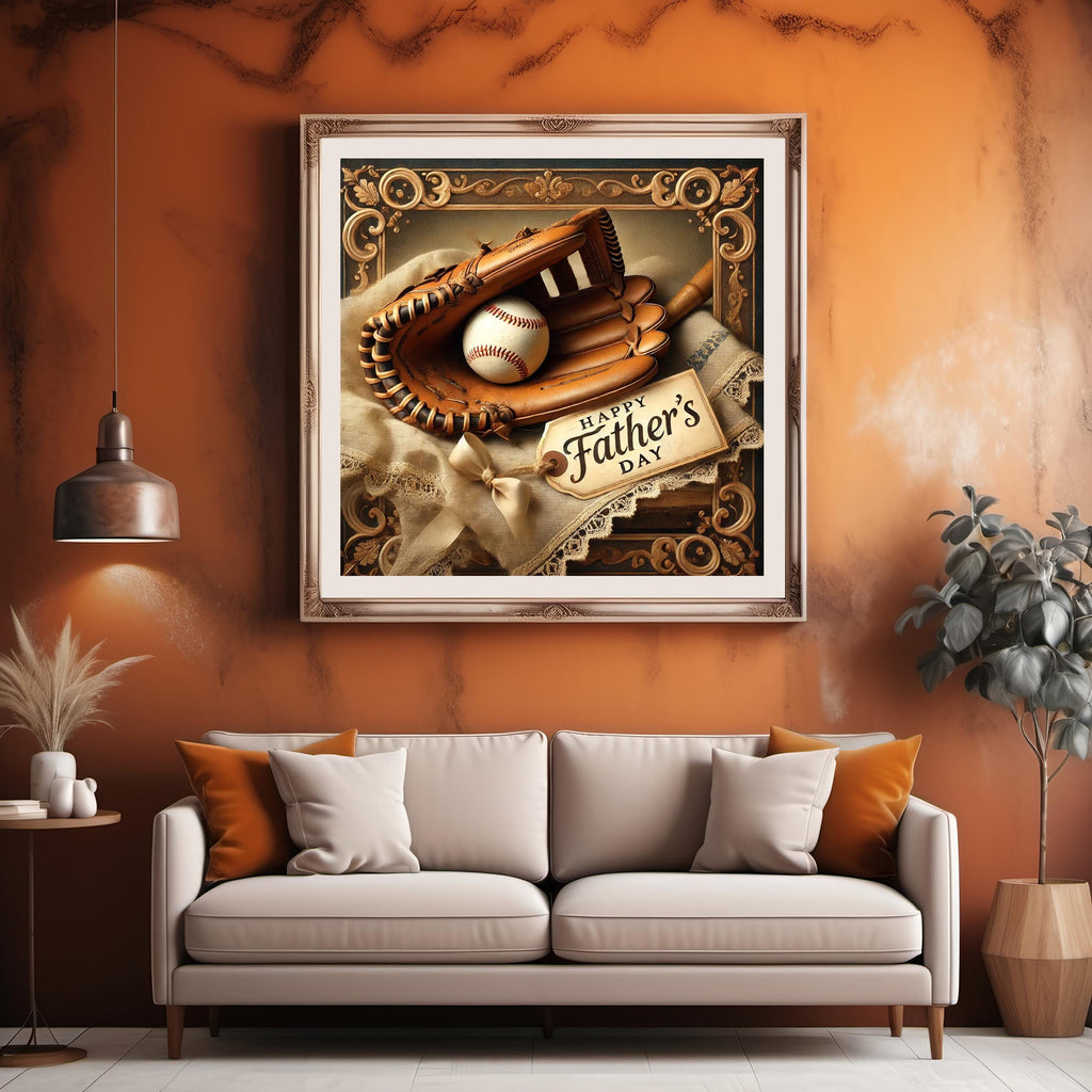 Vintage Baseball Glove Father's Day Print: Retro Sports Wall Art (Digital Download)