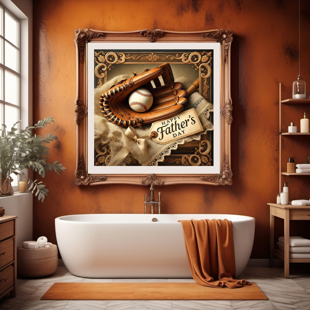 Vintage Baseball Glove Father's Day Print: Retro Sports Wall Art (Digital Download)