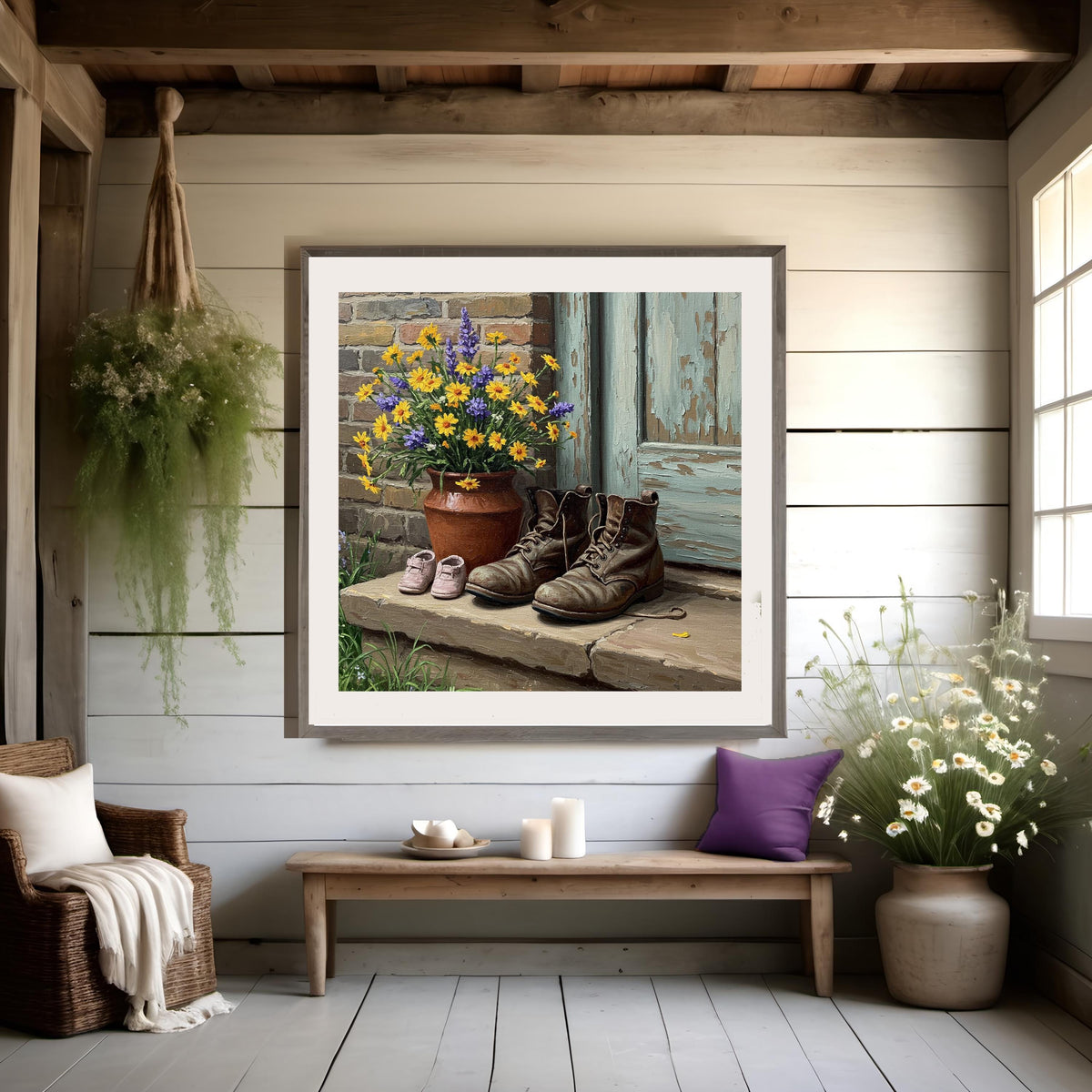 Father's Day Still Life Art Print: Boots & Baby Shoes (Digital Download