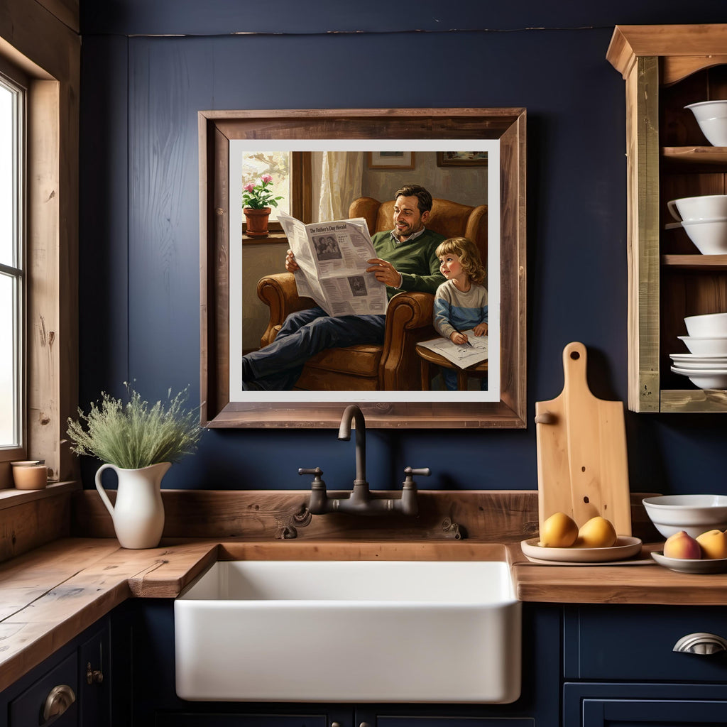 Father's Day Art Print: Vintage Family Moment (Digital Download)