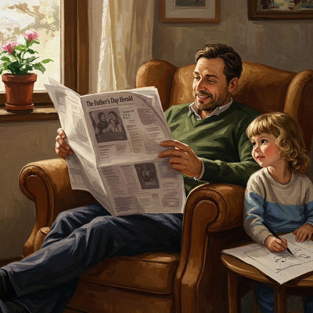 Father's Day Art Print: Vintage Family Moment (Digital Download)