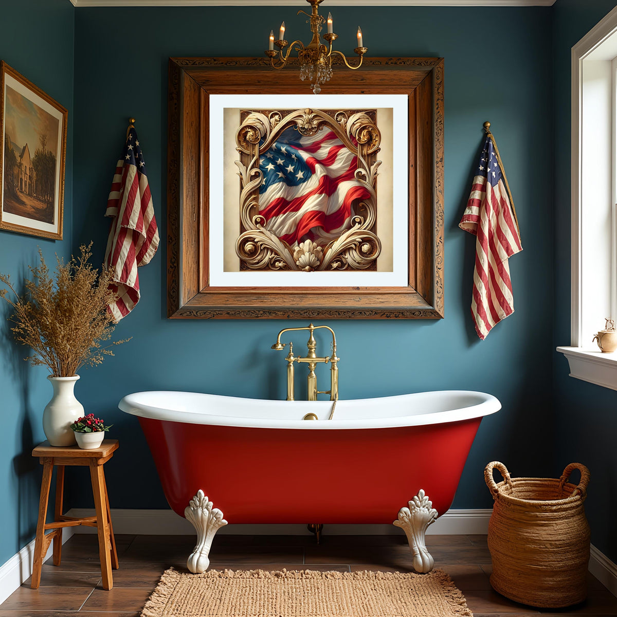 Art Nouveau American Flag Print: Vintage Patriotic Wall Art (Digital Download) 3