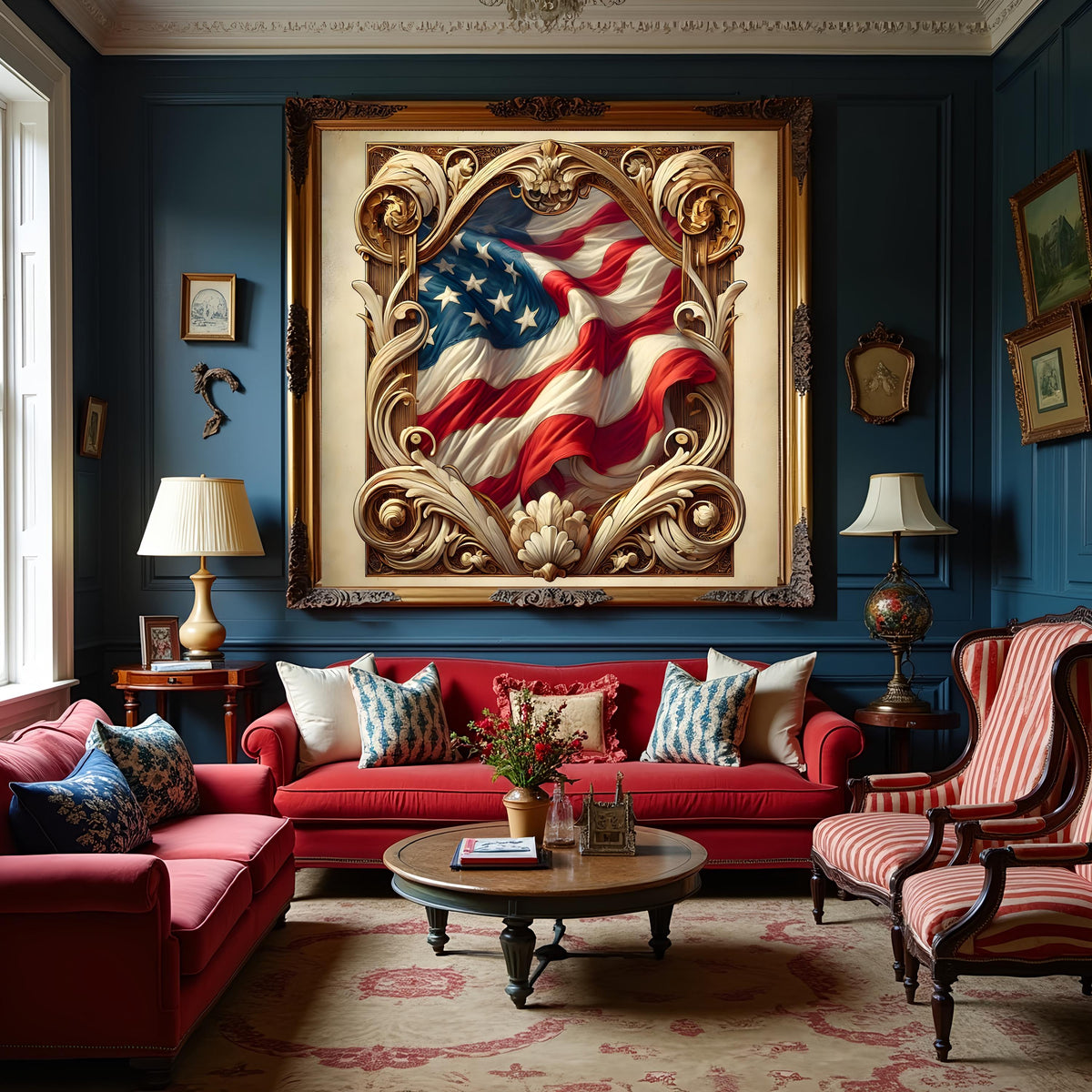 Art Nouveau American Flag Print: Vintage Patriotic Wall Art (Digital Download) 3
