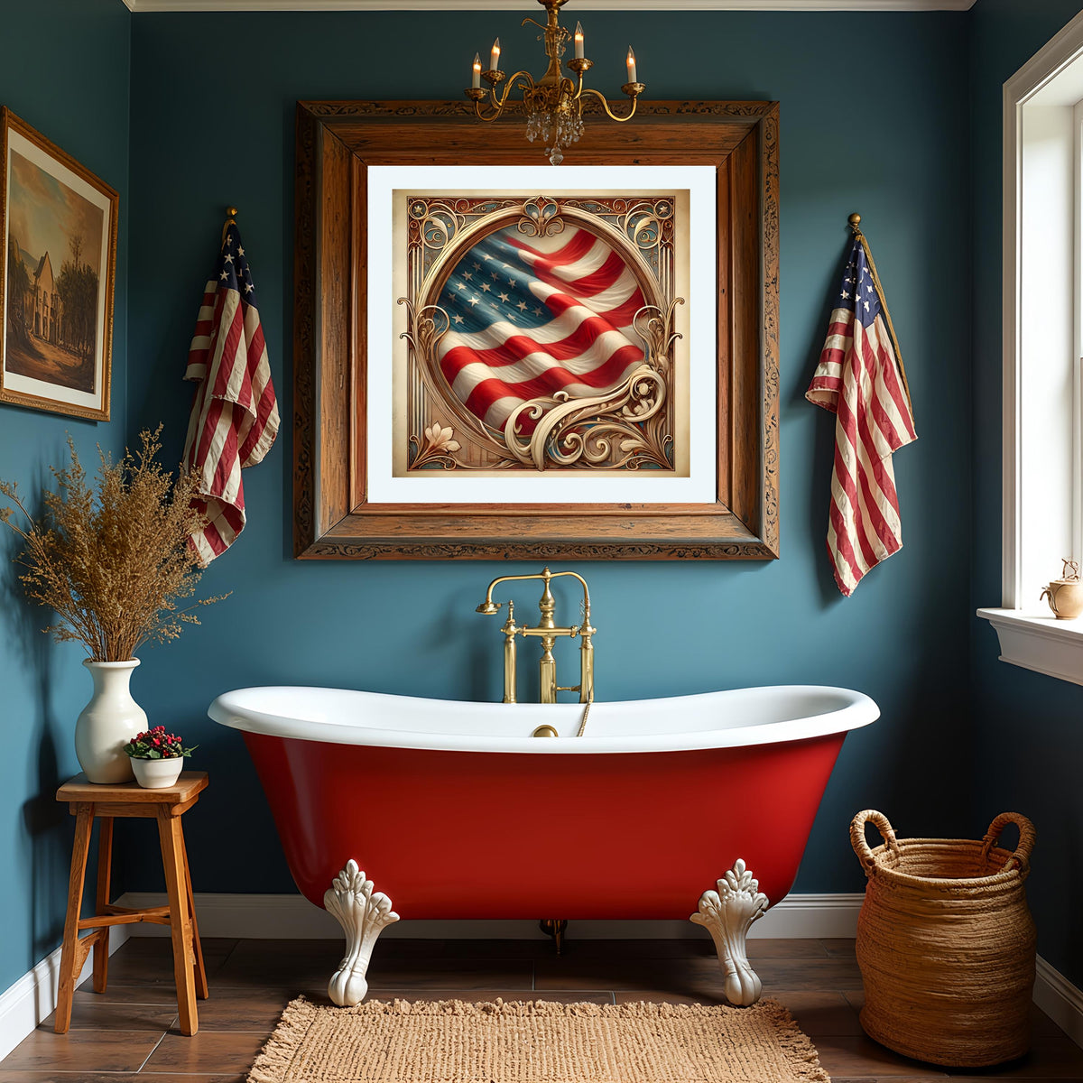 Art Nouveau American Flag Print: Vintage Patriotic Wall Art (Digital Download) 2
