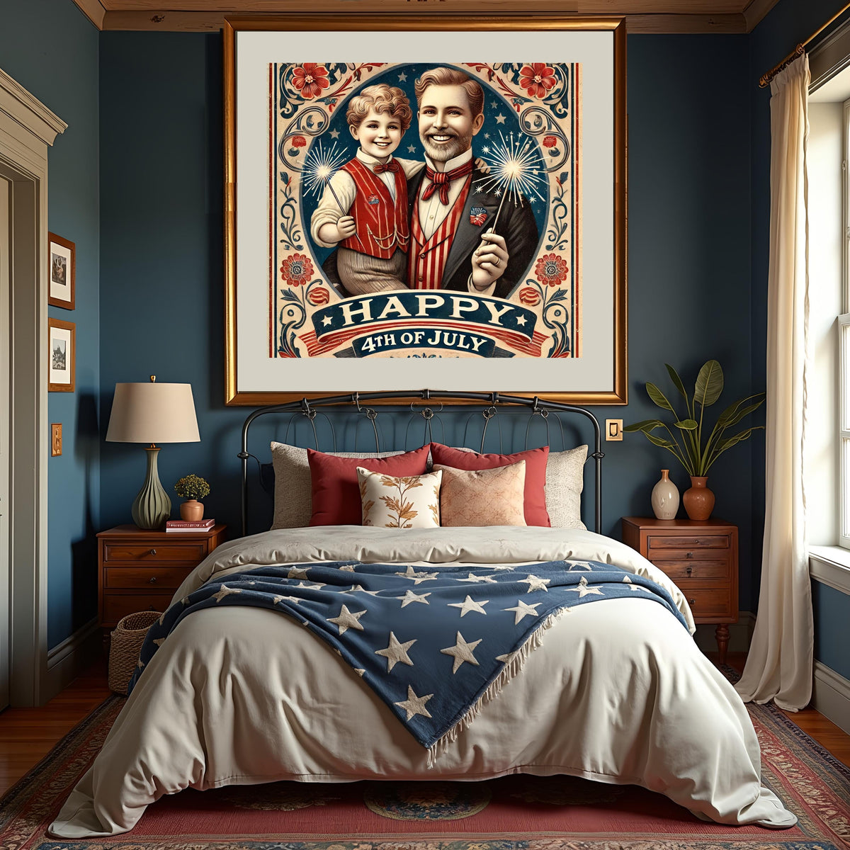 Vintage 4th of July Print: Father & Son, Americana Wall Art (Digital Download)