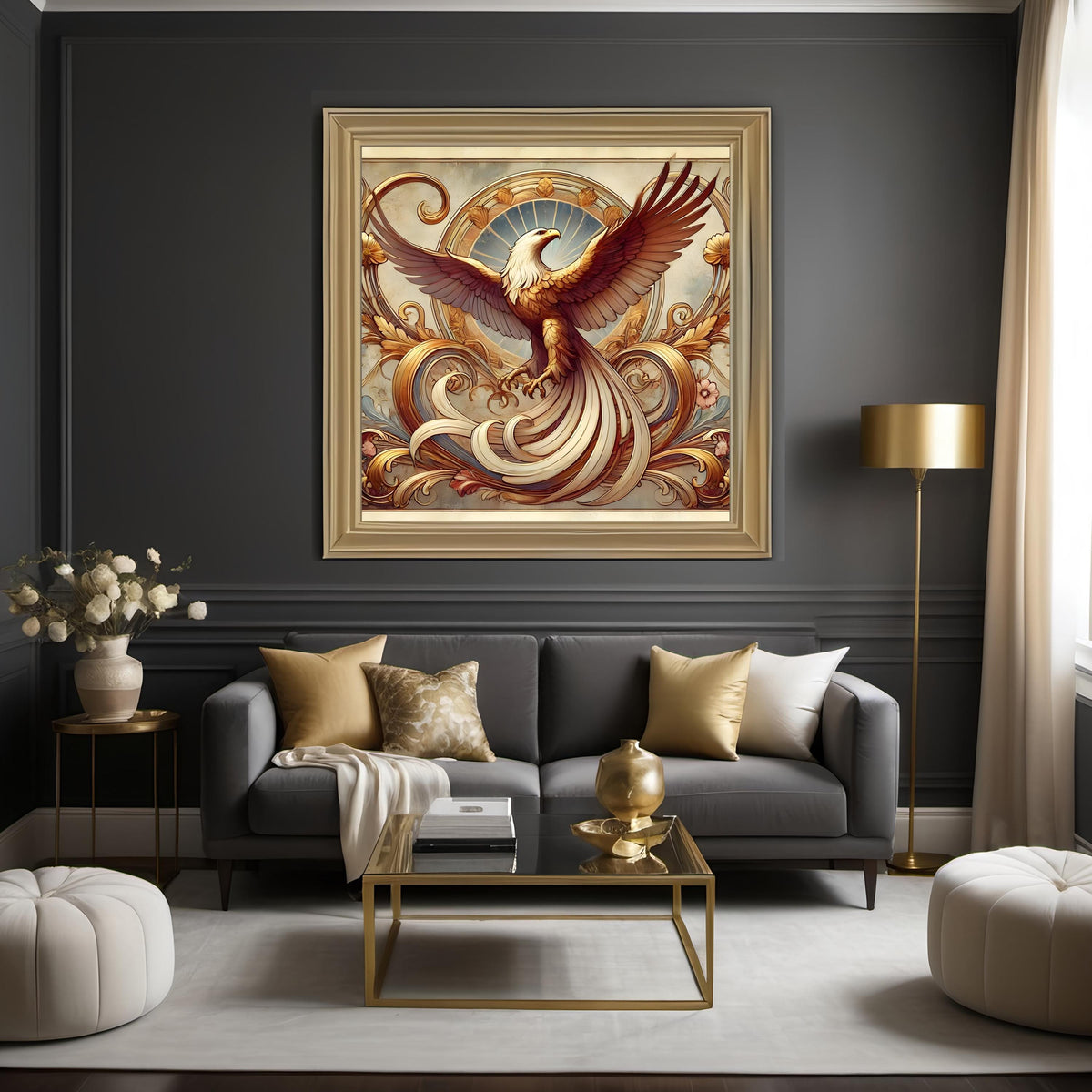 Art Nouveau Eagle Print: Gilded Liberty, Vintage Patriotic Decor (Digital Download)