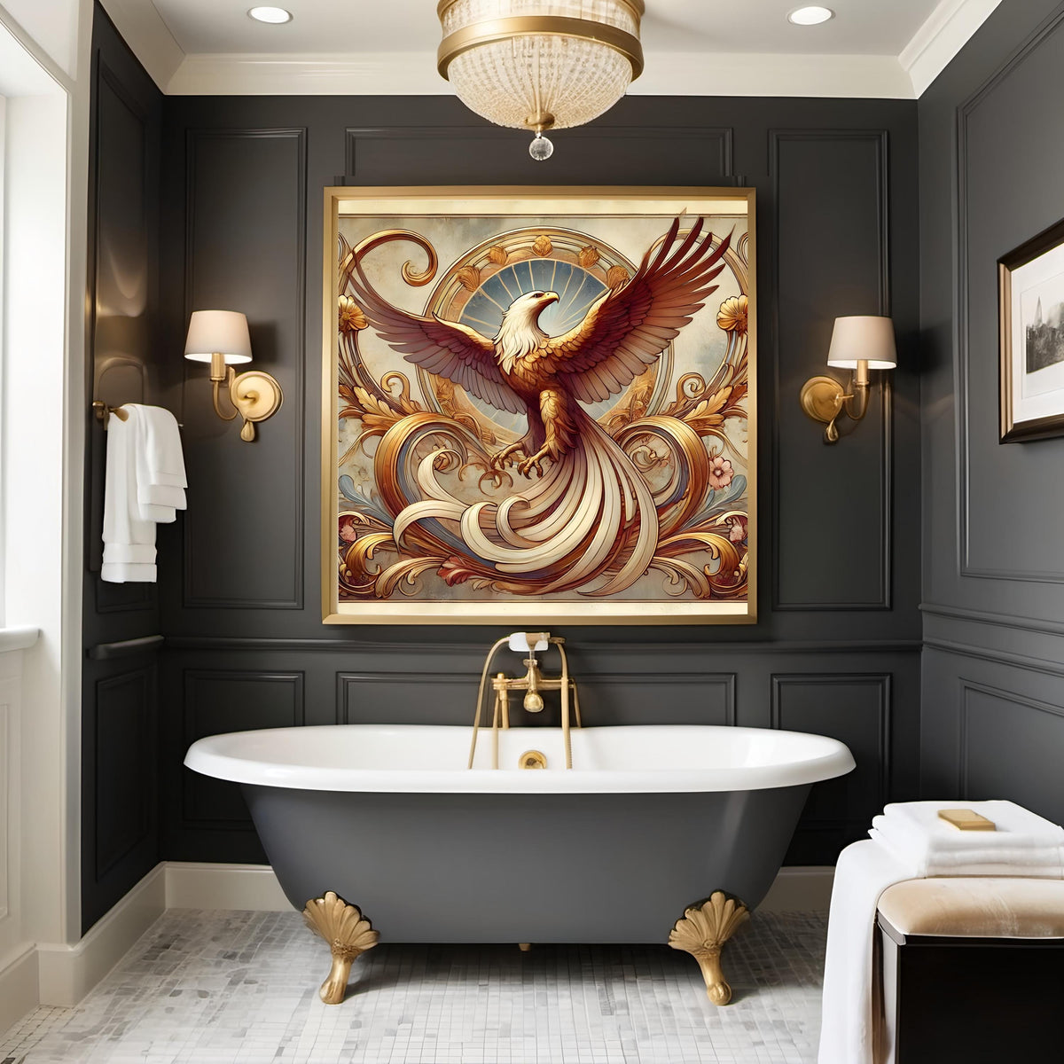 Art Nouveau Eagle Print: Gilded Liberty, Vintage Patriotic Decor (Digital Download)