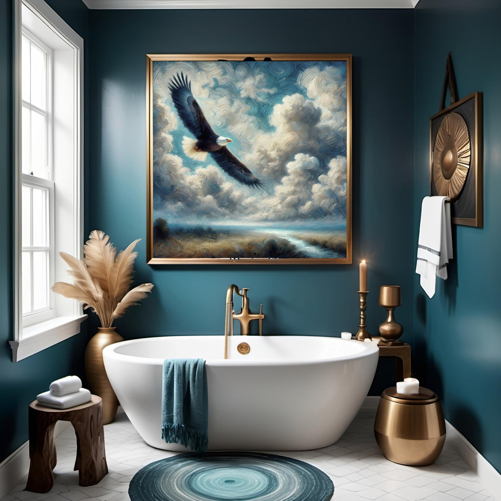 Bald Eagle Impressionist Art Print: Patriotic Americana Decor (Digital Download)