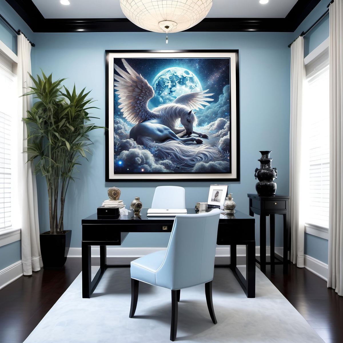 Sleeping Pegasus Moon Print: Fantasy Celestial Wall Art (Digital Download)