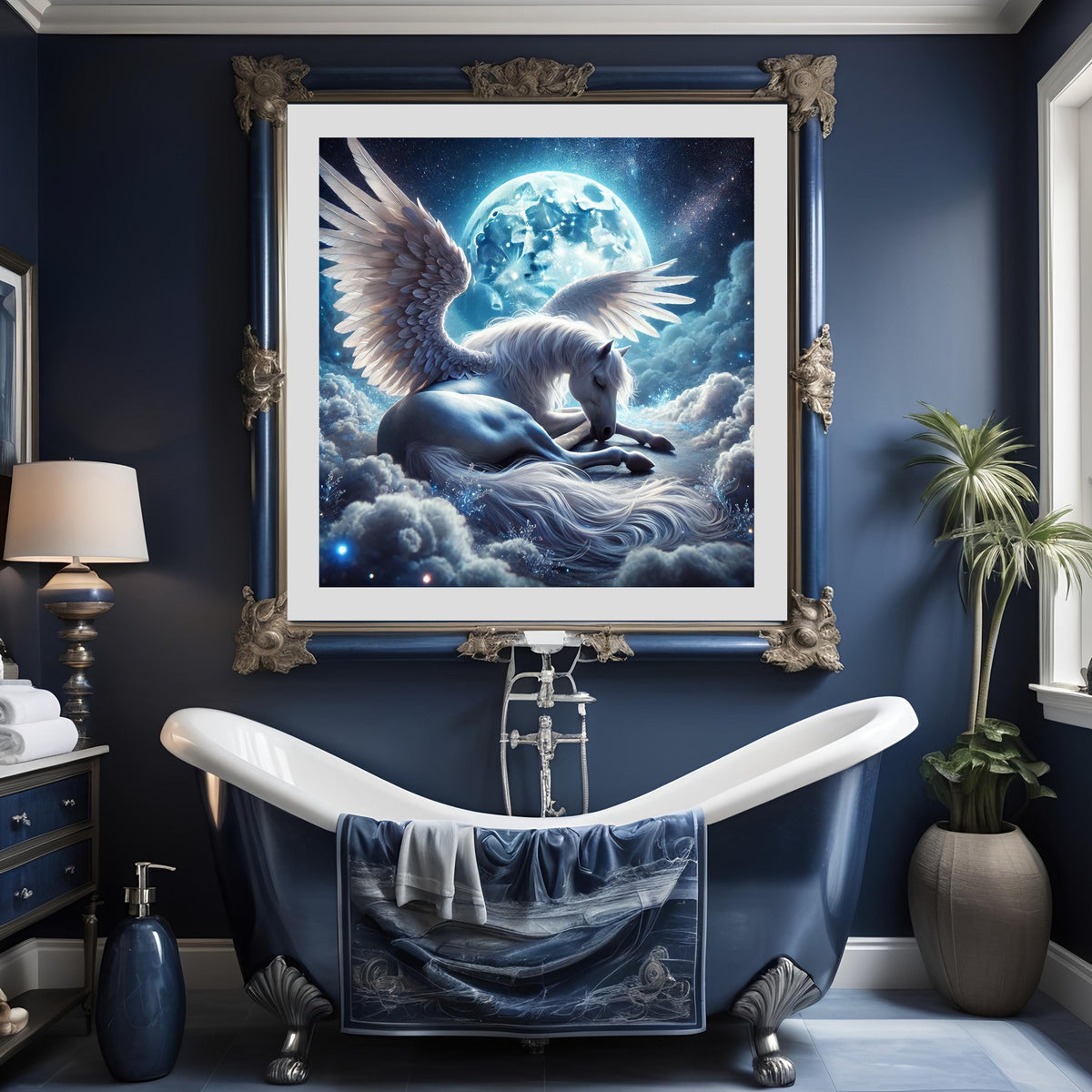 Sleeping Pegasus Moon Print: Fantasy Celestial Wall Art (Digital Download)