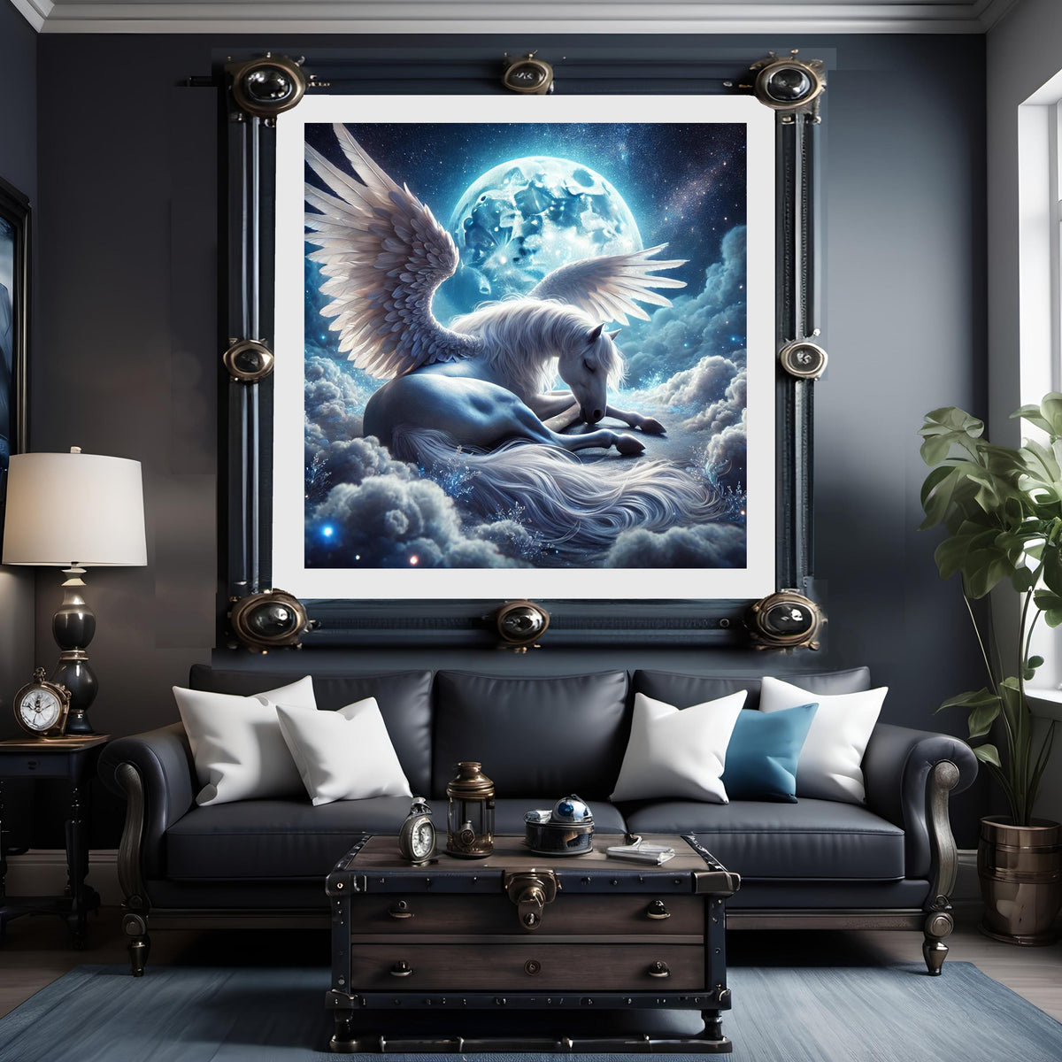 Sleeping Pegasus Moon Print: Fantasy Celestial Wall Art (Digital Download)