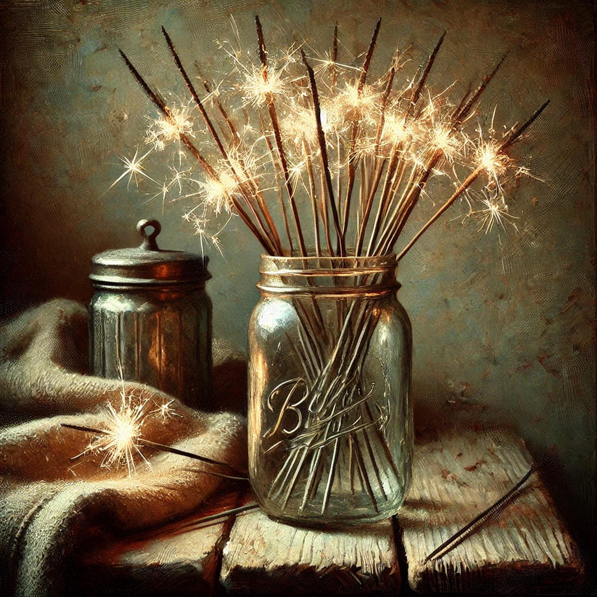 Rustic Sparkler Mason Jar Print: Americana Fourth of July Decor (Digital Download)