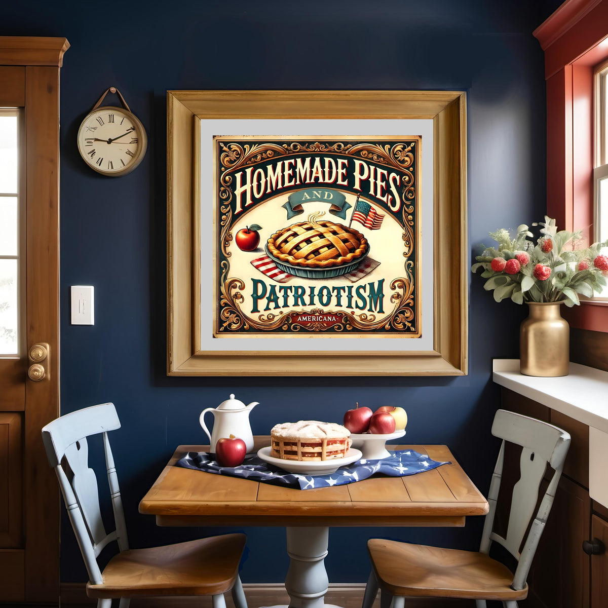Vintage Apple Pie Sign: Americana Kitchen Decor (Digital Download)
