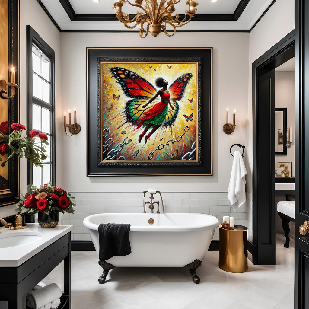 Juneteenth Art Print: Black Girl Butterfly Wings - Freedom & Pride (Digital Download)