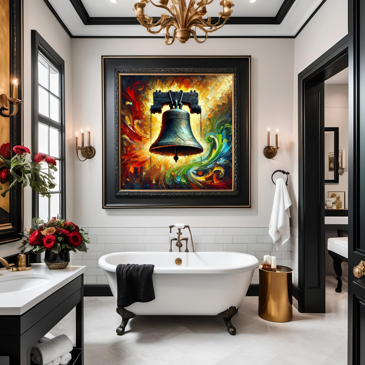 Juneteenth Freedom Bell Art: Black Pride Digital Painting (Printable 40X40 inches max.)