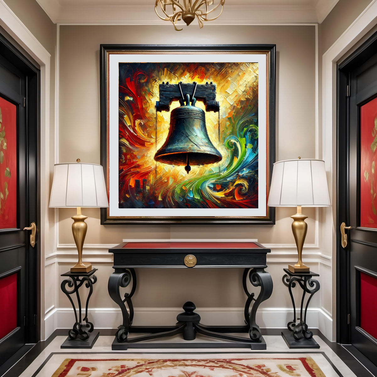 Juneteenth Freedom Bell Art: Black Pride Digital Painting (Printable 40X40 inches max.)