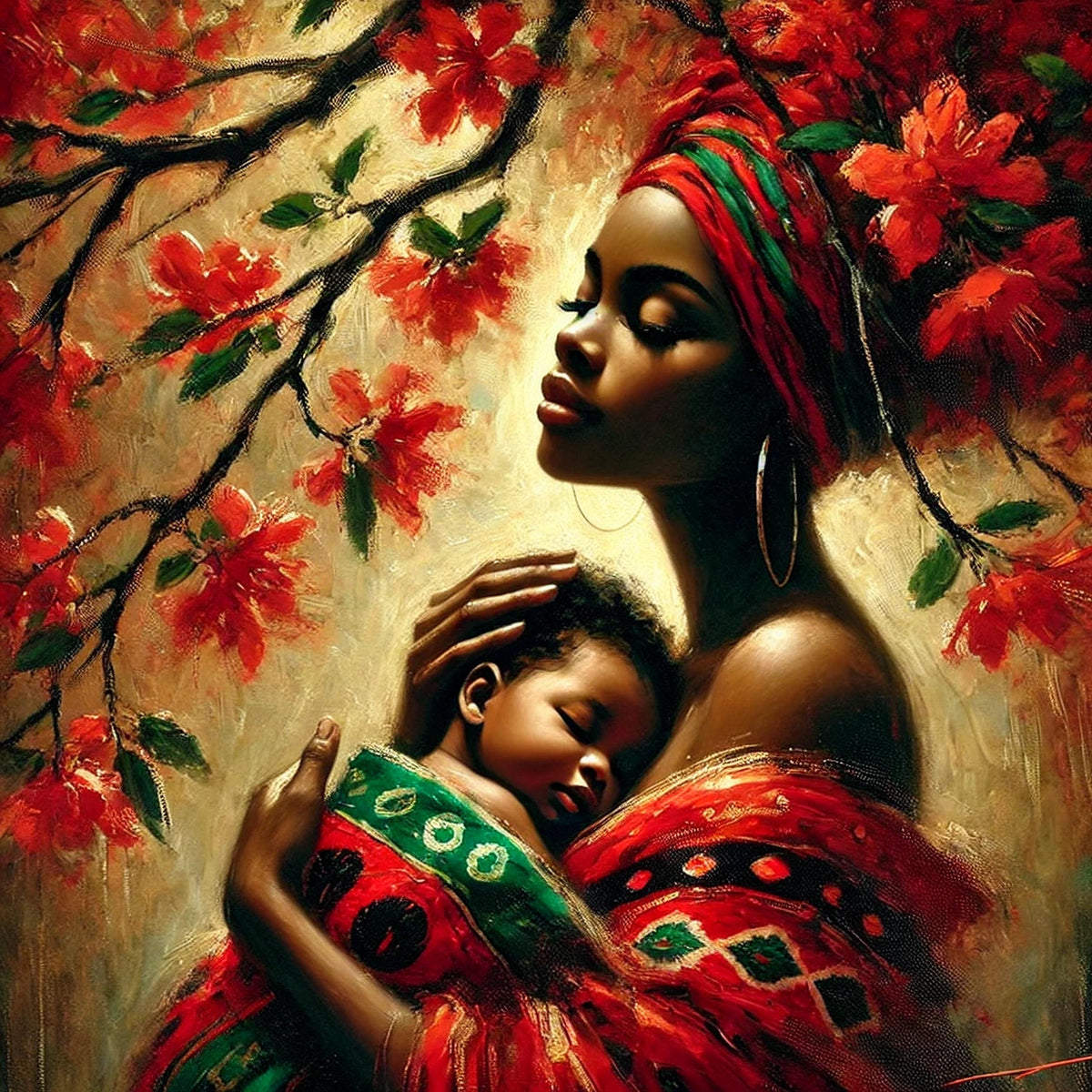 Juneteenth Mother and Child Art Print: Black Heritage Decor (Digital Download)