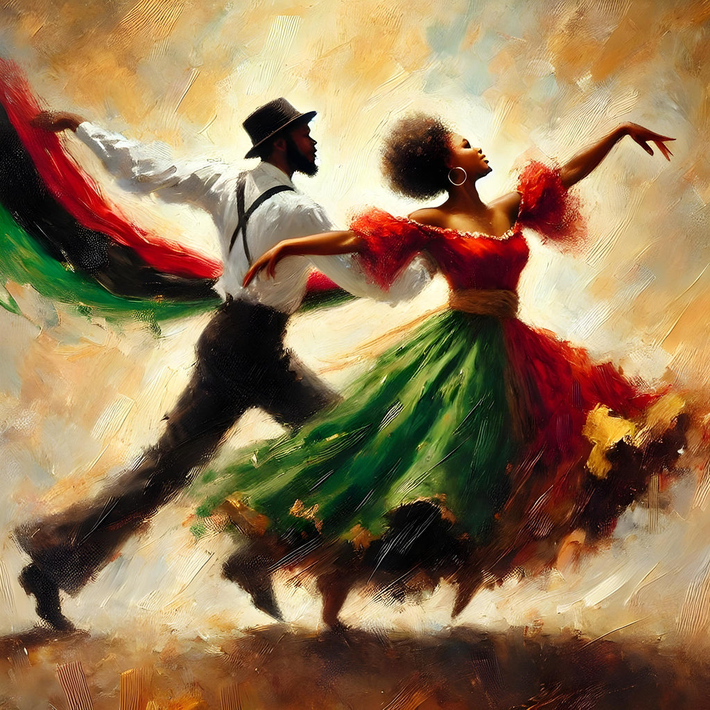 Juneteenth Dancing Couple Art Print: Black Heritage Celebration (Digital Download)