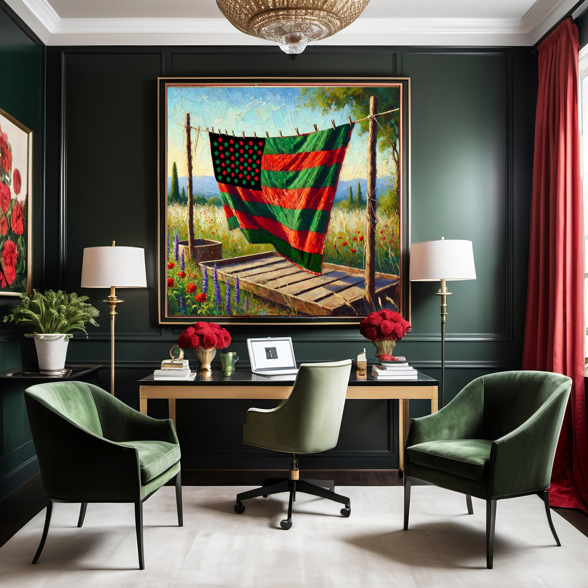 Juneteenth Flag Quilt Art Print: African American History, Freedom Decor (Digital Download)