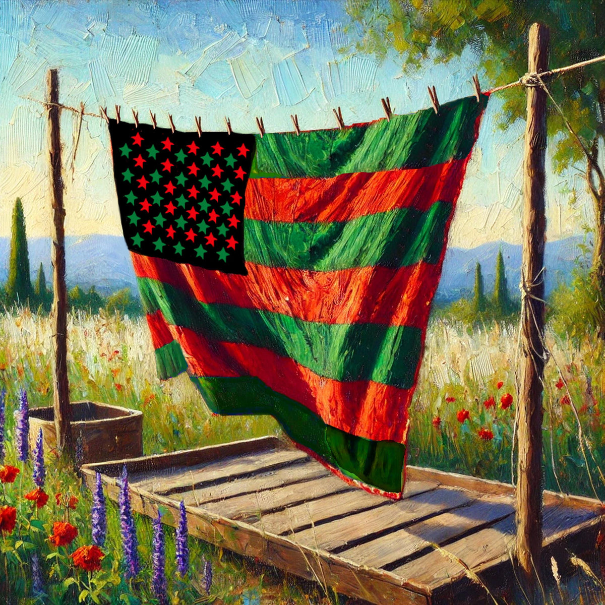 Juneteenth Flag Quilt Art Print: African American History, Freedom Decor (Digital Download)